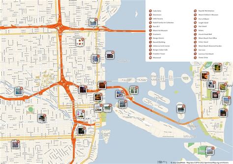 Miami Attractions Map | FREE PDF Tourist City Tours Map Miami 2022