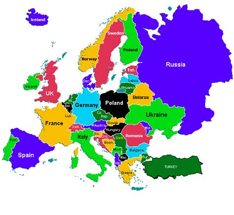 Map Of Europe With Only Countries