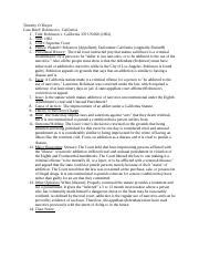 Robinson v. California Case brief - Timothy ODwyer Case Brief: Robinson v. California 1. Title ...