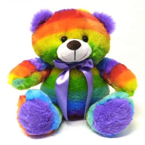 Rainbow Teddy Bear Plush Stuffed Animal Cuddly Soft 12 inch, 1 Unit ...