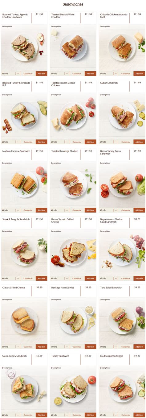 Panera Bread Menu Prices Canada