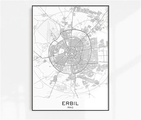 Erbil Map Print Printable Maps Erbil Map City Map Prints | Etsy