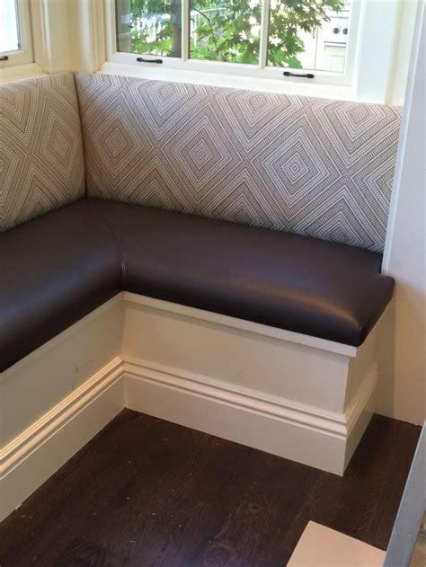 Leather seat, fabric back on ... | Banquette seating in kitchen, Booth ...