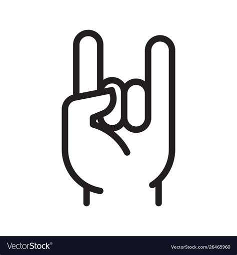 Rock and roll hand sign sketch icon Royalty Free Vector