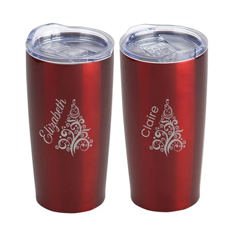 Engraved Personalized Christmas Tree Red Tumbler | Best Christmas Coffee Tumblers | 2020 ...