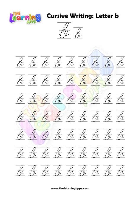 Free Printable Cursive Letter B Writing Grade 1 Worksheets