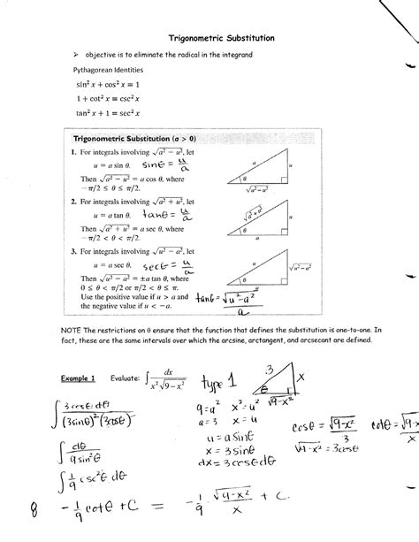 Notes trig sub - MATH 2 - Studocu