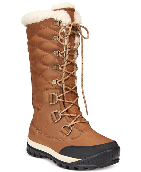 BEARPAW Leather Isabella Waterproof Cold Weather Boots in Brown - Lyst