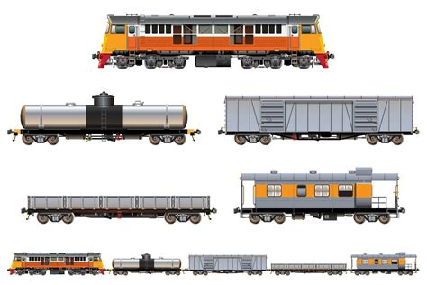 Freight Train Set, Locomotive and Cargo 29311928 Vector Art at Vecteezy