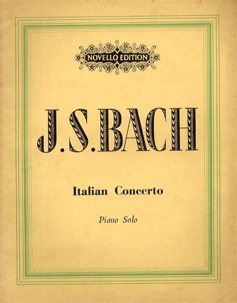 J. S. Bach - Italian Concerto - Piano Solo only £20.00