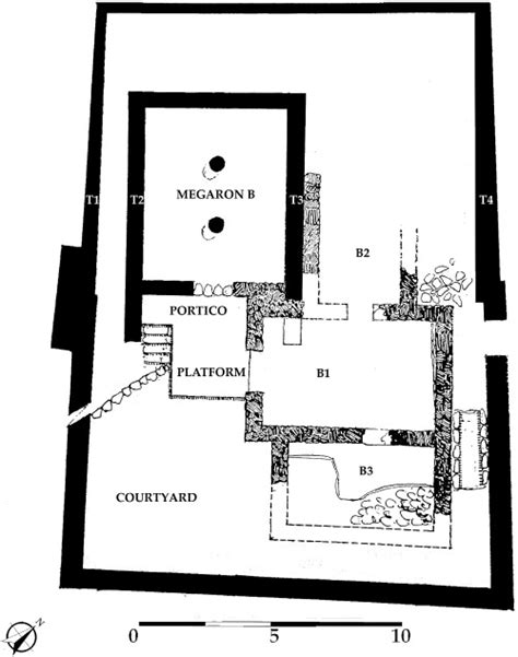 Plan of the Megaron B Complex (Athens Archaeological Society, Travlos... | Download Scientific ...