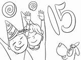 Coloring Fifteen Colorear Quince Candies Flashcard Preescolar Numeros  sketch template