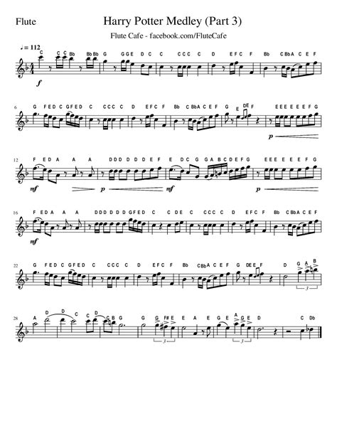 Flute Cafe: Harry Potter Medley (Flute Sheet Music)