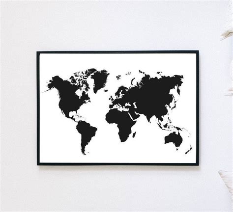 World Map, World Map Poster, Wanderlust, World Map Wall Art, World Map ...