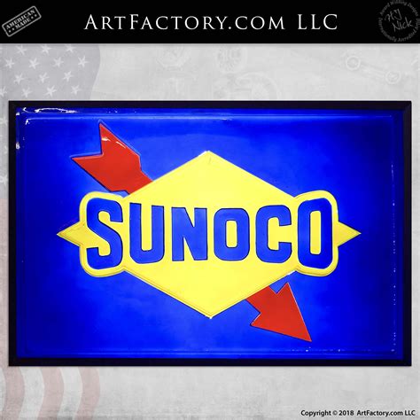 Vintage Sunoco Sign: Original Collectible Back Lit Gas Station Advertising