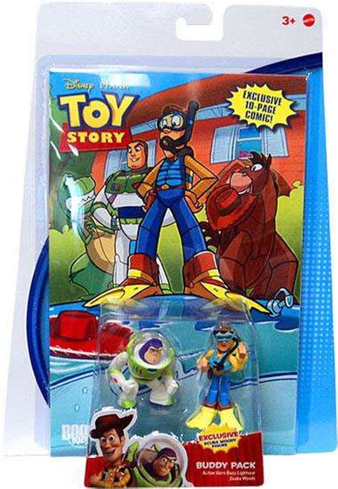 Toy Story Comic Buddy Pack Action Hero Buzz Lightyear Scuba Woody Exclusive Mini Figure 2-Pack ...