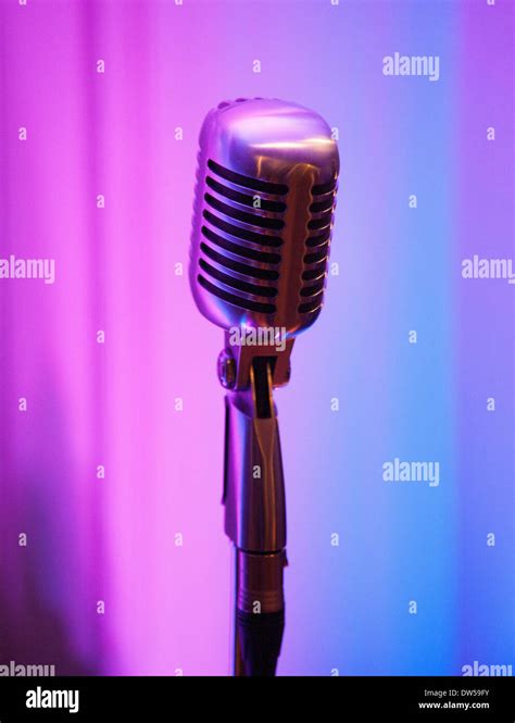 Old fashioned microphone Stock Photo - Alamy