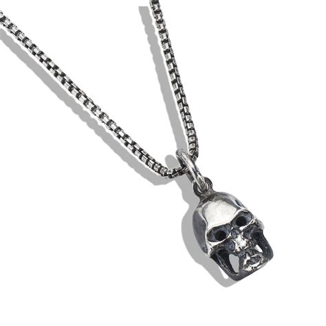 Silver Skull on Silver Men's Necklace - | Lazaro SoHo