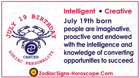 July 19 Zodiac (Cancer) Horoscope Birthday Personality and Lucky Things | ZSH