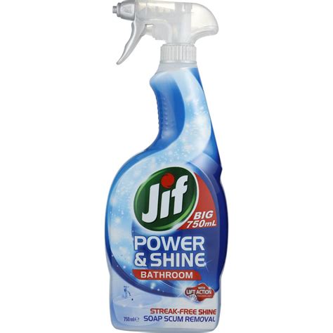 Jif Power & Shine Cleaner Spray Bathroom 750ml | Woolworths