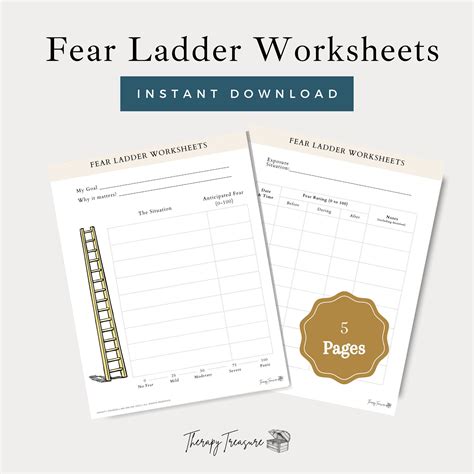 Fear Ladder Worksheet Exposure Therapy ERP Worksheets Therapy ...