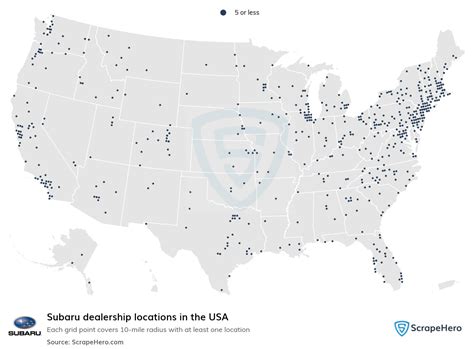 Number of Subaru locations in the USA in 2024 | ScrapeHero