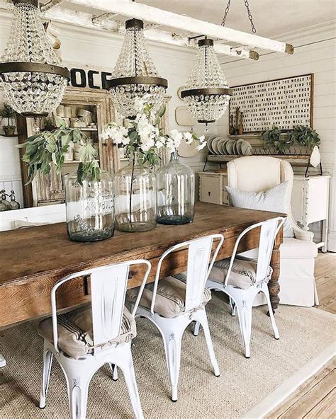 47 Amazing Modern Farmhouse Dining Room Decor Ideas | Farmhouse dining rooms decor, Rustic ...