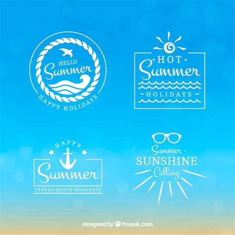 Free Vector | Set of vintage summer stickers