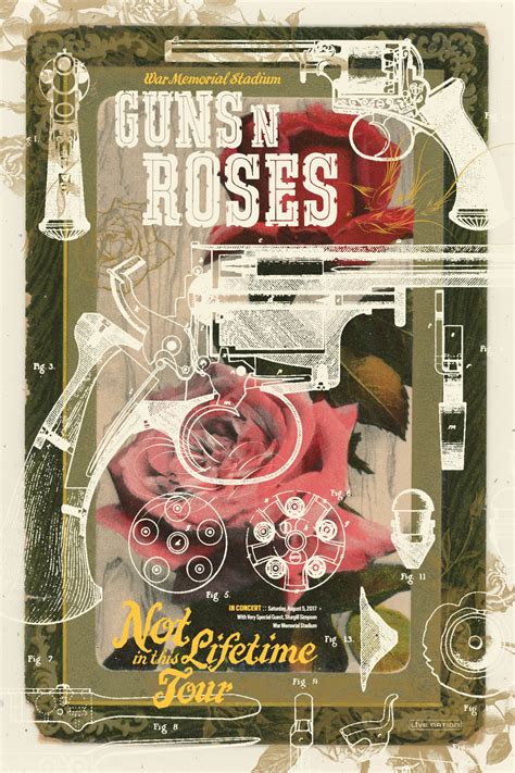 Guns N Roses Concert Poster - J Burwell Mixon Design