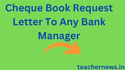 Cheque Book Request Letter To Any Bank Manager 2023 : Letter Format ...