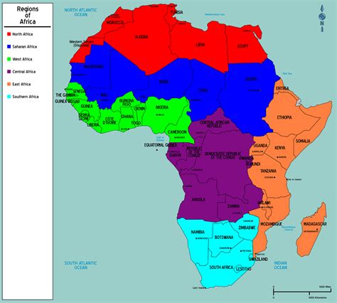 5 Major Regions In Africa Map - Map