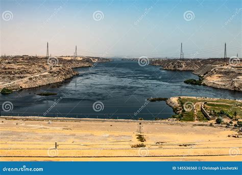 Aswan Dam - Aswan Hydroelectric Power Station and Nasser Lake, Egypt Stock Photo - Image of ...