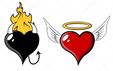 Dibujos De Corazones Con Alas De Angel Y Demonio Para Colorear Imagen | Images and Photos finder