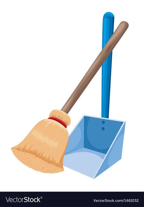 Broom and dustpan Royalty Free Vector Image - VectorStock | Clip art ...