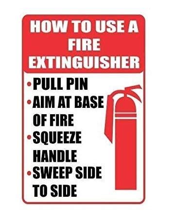 Buy PRINTELLIGENT Safety Sign Board How To Use Fire Extinguisher 12x18 SunBoard (Sign Board-1 ...