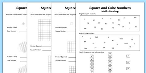 Y5 Square and Cube Numbers Mastery Pack - Square Numbers KS2