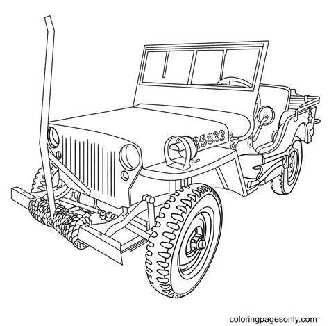 Military Jeep Coloring Page - Free Printable Coloring Pages