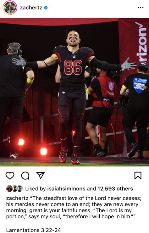 Arizona Cardinals TE Zach Ertz Posts Message on Instagram After Season ...