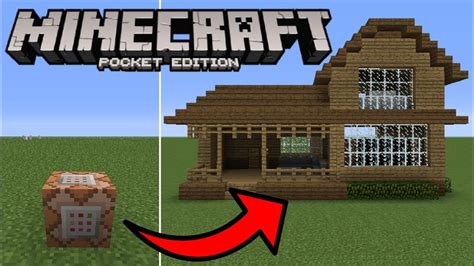 Minecraft PE - How To Spawn Houses With Commands! - YouTube