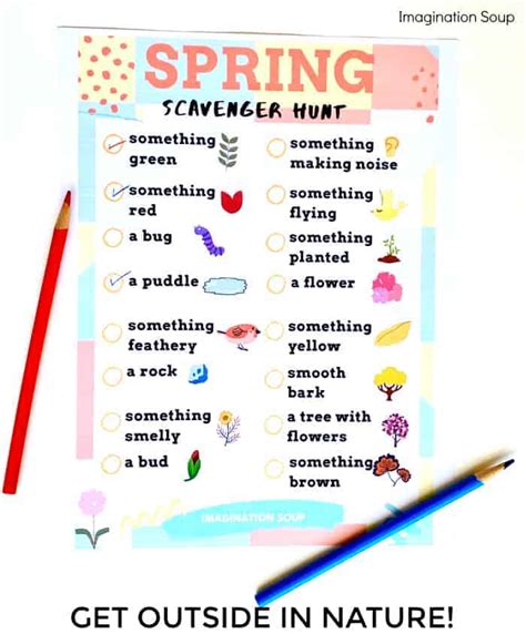 Printable Spring Scavenger Hunt for Kids - Imagination Soup