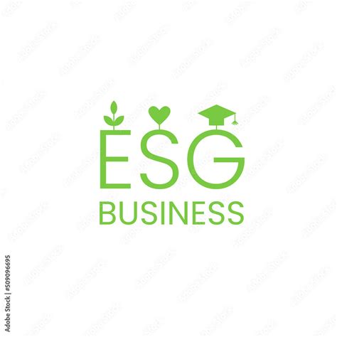 ESG business logo banner icon isolated on white. Environmental, social ...