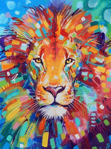 Pin by S Mah on Art - Artful Animals ️ | Lion painting, Abstract lion, Lion painting acrylic