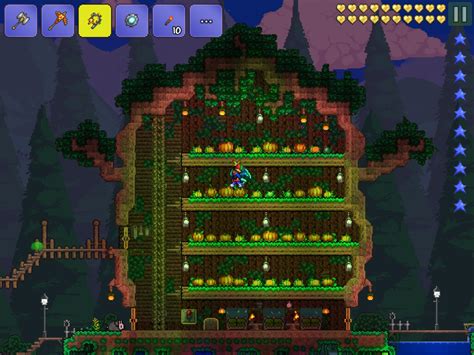 My semi- automatic pumpkin farm, criticism appreciated as always. : r/Terraria