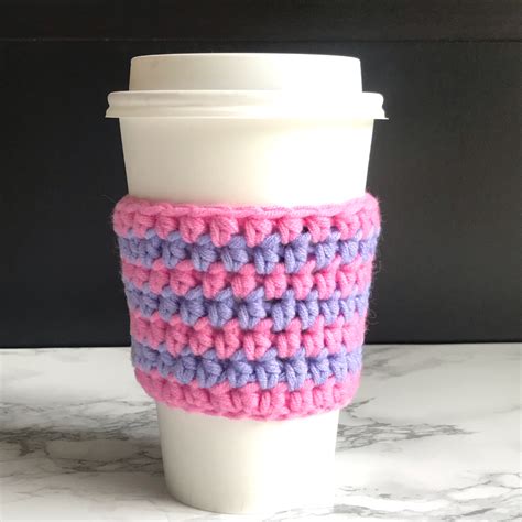 Crochet cup cozy - Free and easy crochet pattern and photo tutorial