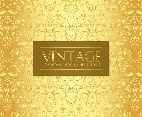 Gold Vintage Damask Background Vector Art & Graphics | freevector.com