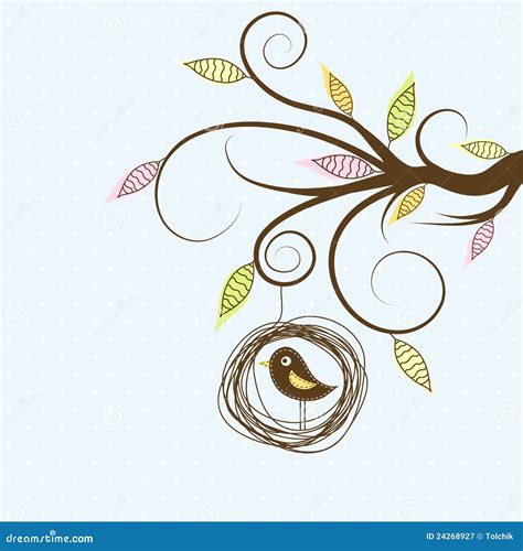 Decorative Tree and Bird, Vector Stock Vector - Illustration of ...