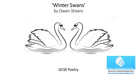 GCSE Poetry: ‘Winter Swans’ by Owen Sheers Writing Tasks, Academic Writing, Powerpoint Lesson ...