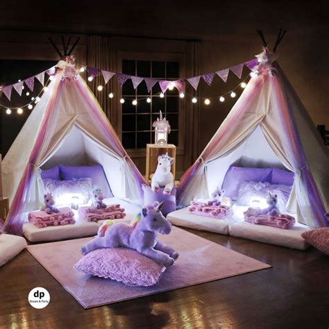 Unicorn Party - Unicorn Sleepover Party | Slumber party decorations ...