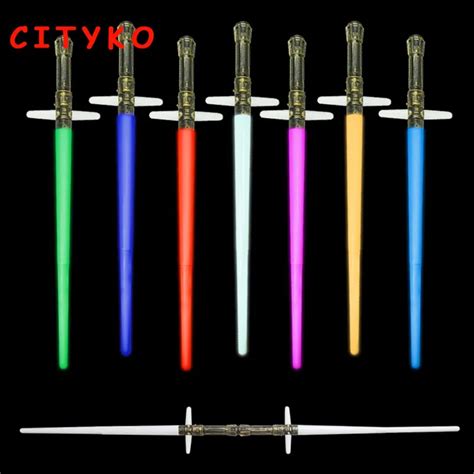 Star Wars Laser sword 84CM Long Combo Weapon Light Saber Cosplay PVC Action Figures Toys Led ...