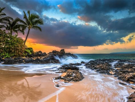 Download Sky Horizon Cloud Sunset Sea Ocean Hawaii Nature Beach HD Wallpaper